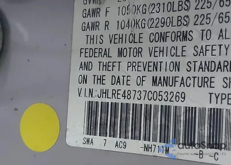 2007 Honda Cr-V Ex-L из США, поврежденный, VIN JHLRE48737C053269